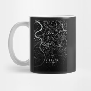 Duisburg Germany City Map dark Mug